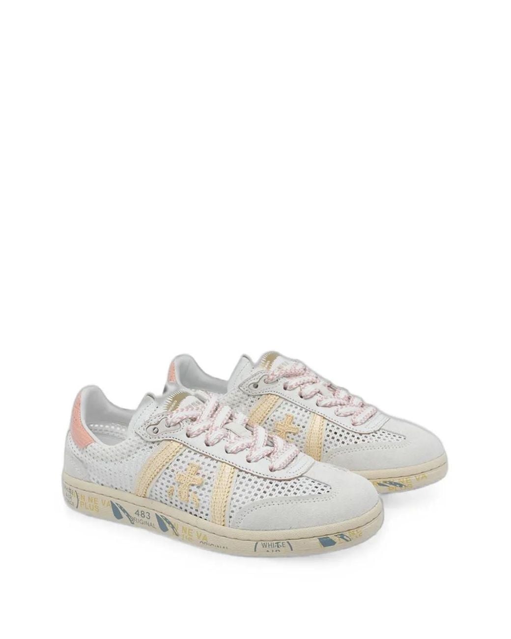 Premiata White Bonnie Perforated Sneakers for men