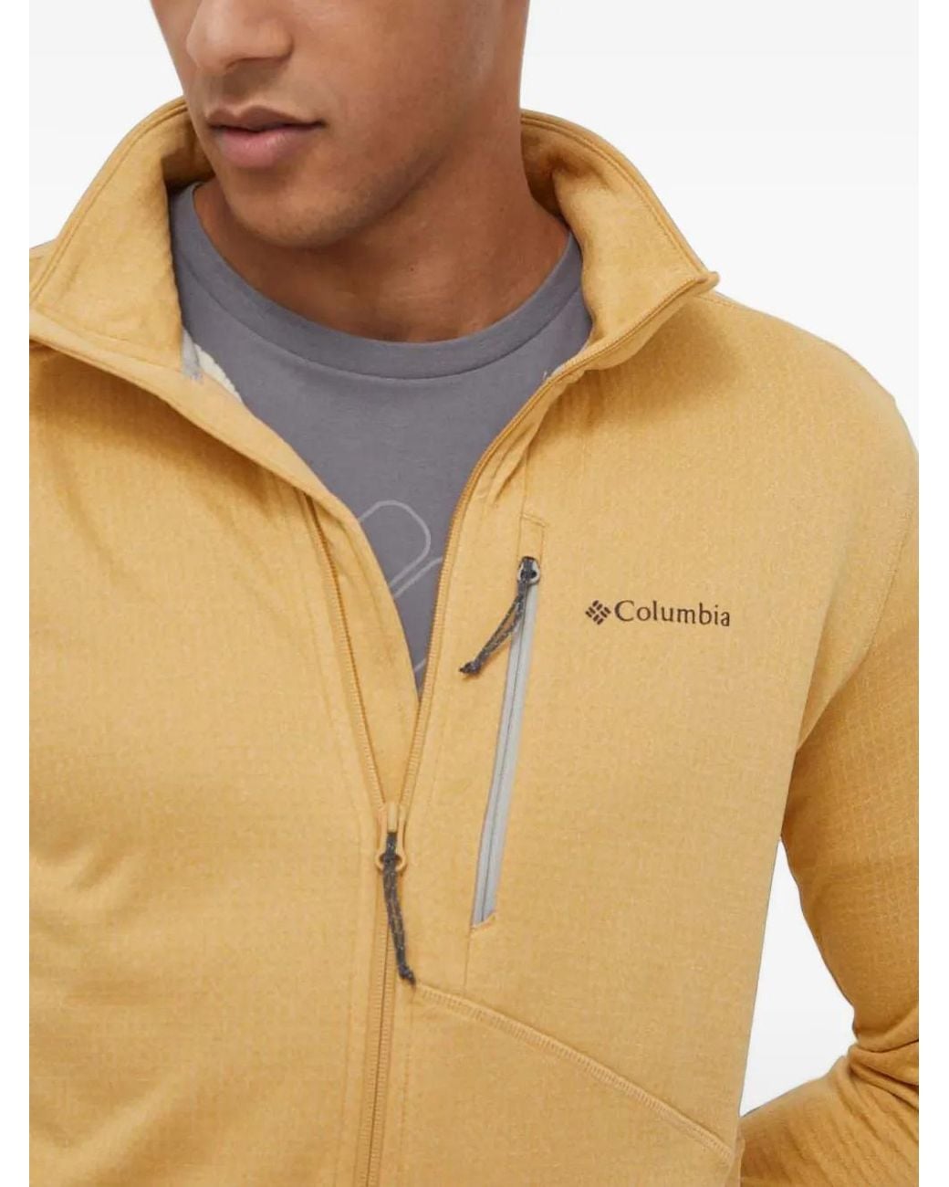 Columbia Yellow Logo-Print Zip-Up Jacket for men