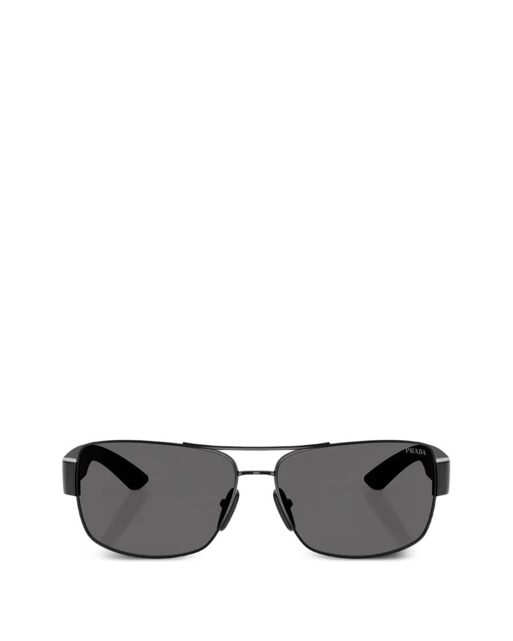 Prada Linea Rossa Gray Rectangle-Frame Sunglasses for men