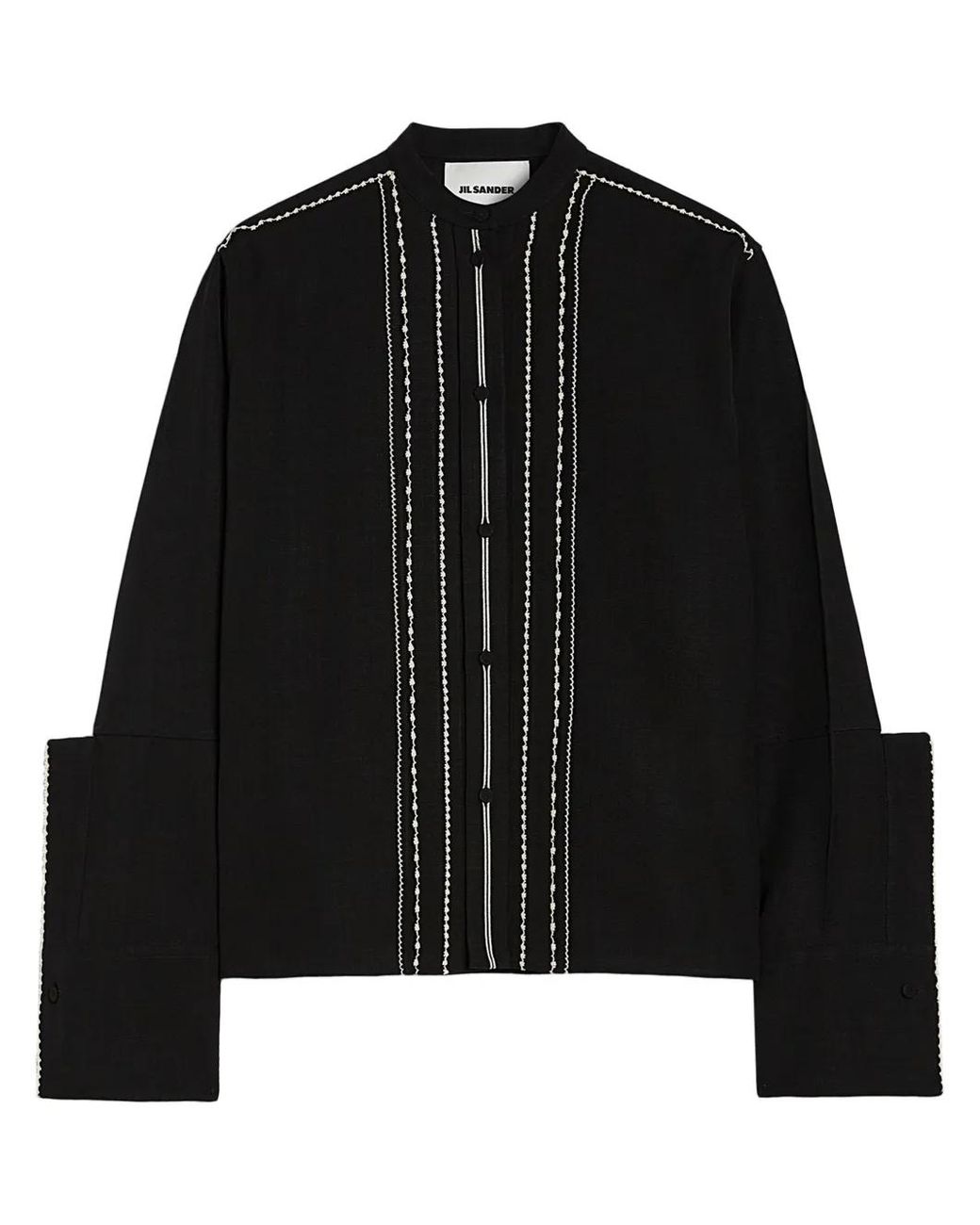 Jil Sander Black Pleated Shirt