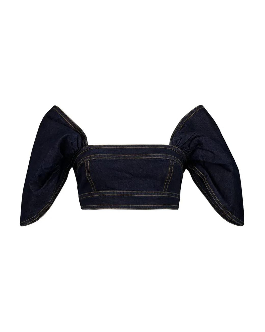Zimmermann Blue Rebellion Puffed-Sleeve Denim Top