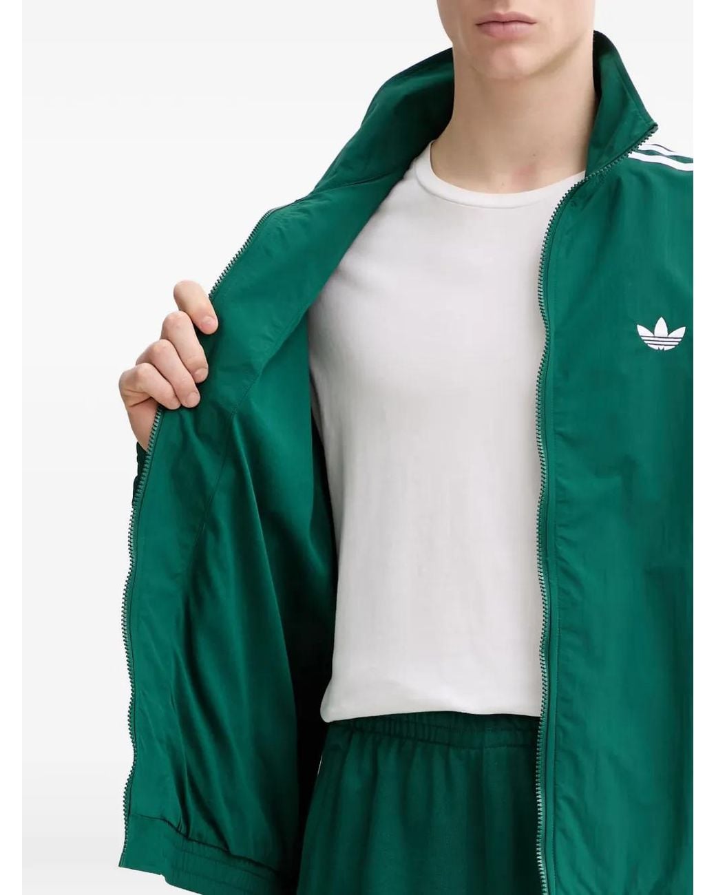 Adidas Green Firebird Logo-Embroidered Track Jacket for men