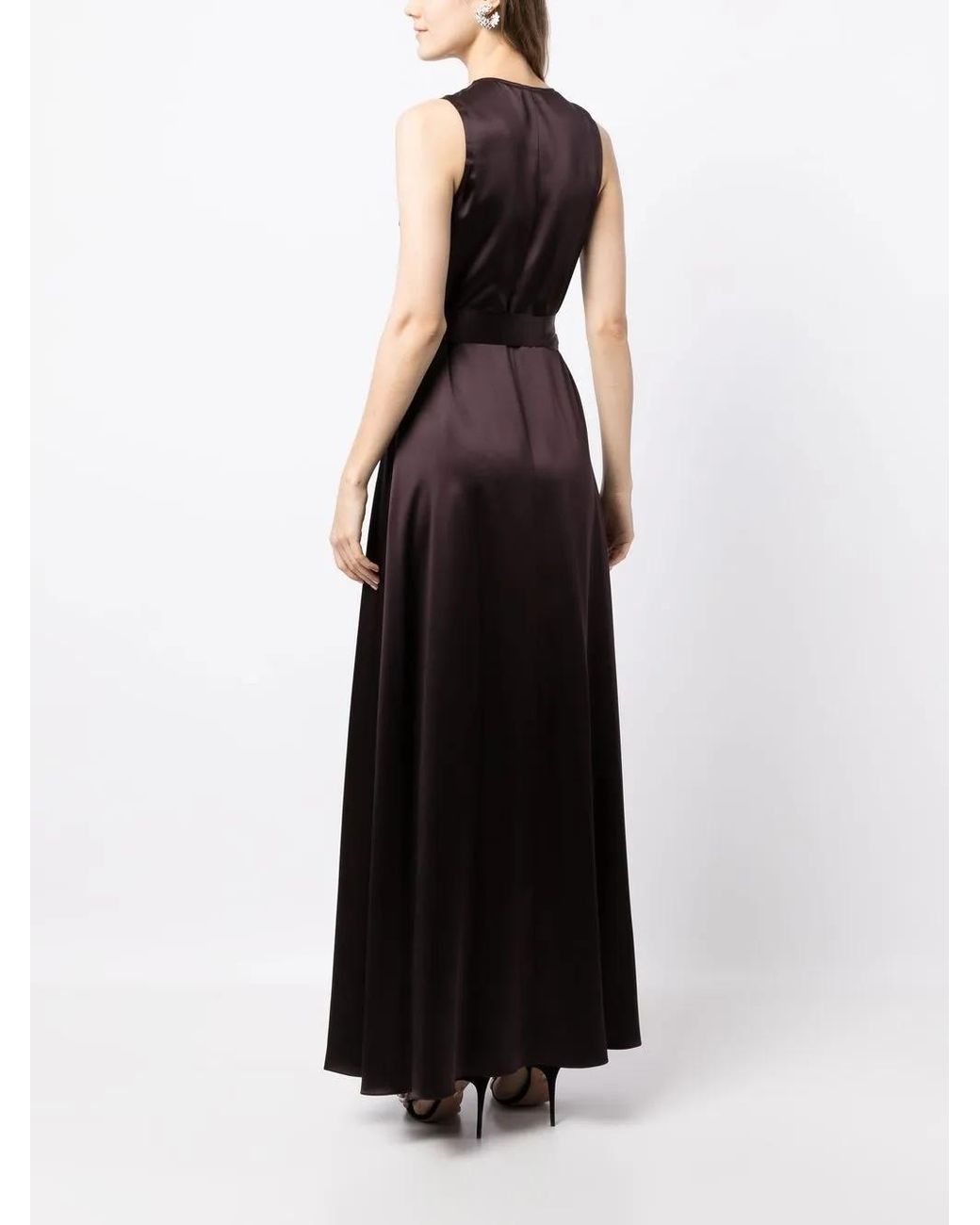 Voz Purple Frontward Satin Maxi Dress