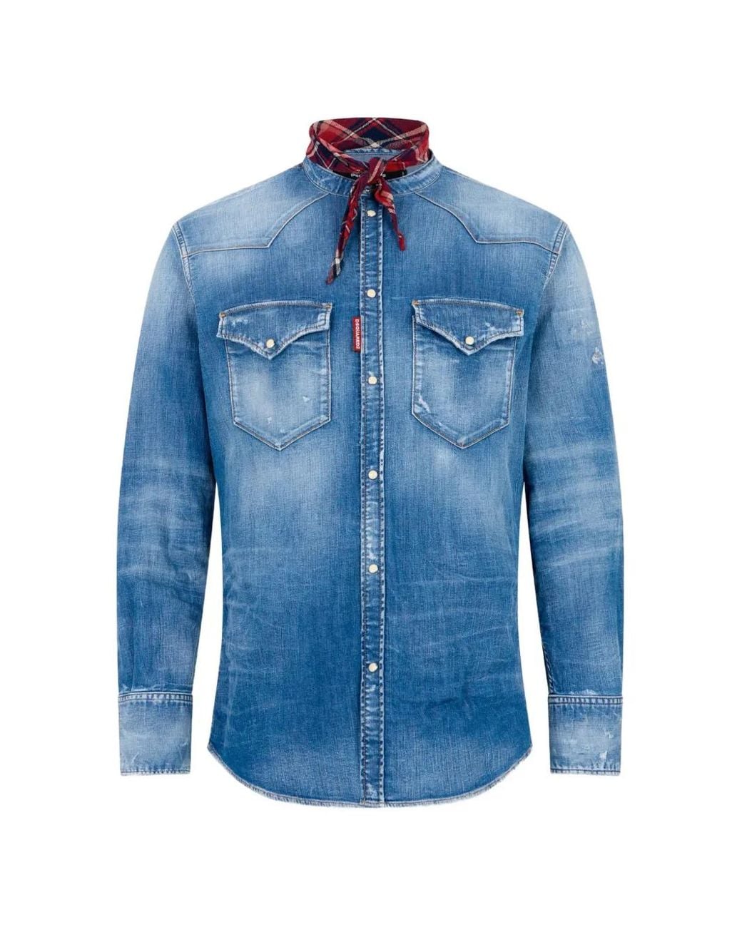 DSquared² Blue Medium Wash Canadian Shirt for men