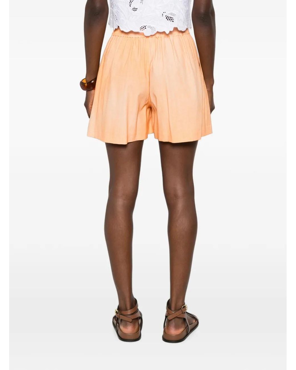 Ermanno Scervino Natural Pleated Buttoned Shorts