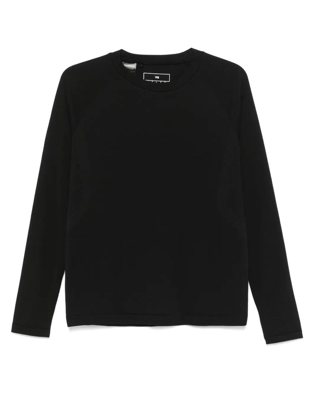 Y-3 Black W Run Knit Sweatshirt for men