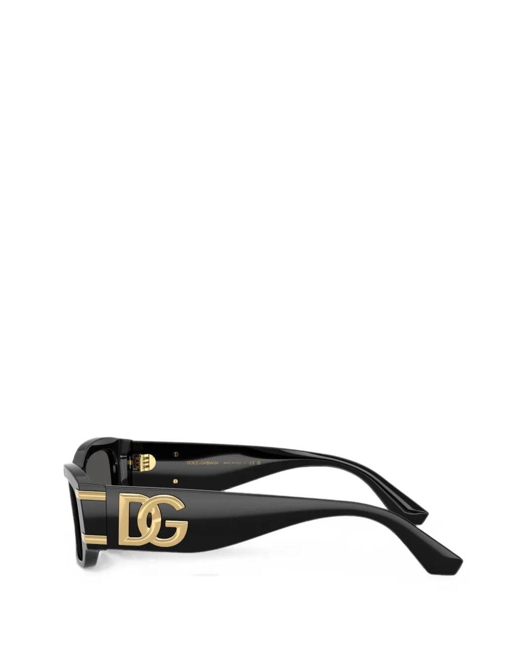 Dolce & Gabbana Black Rectangle-Frame Sunglasses