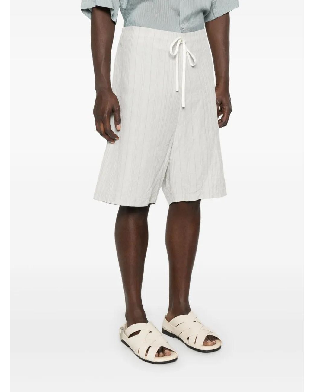 Forme D'expression White Striped Shorts for men