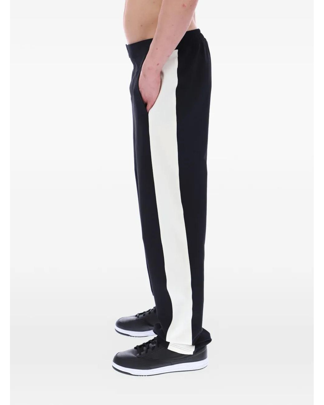 Fila Black Ali Side-Stripe Track Pants for men