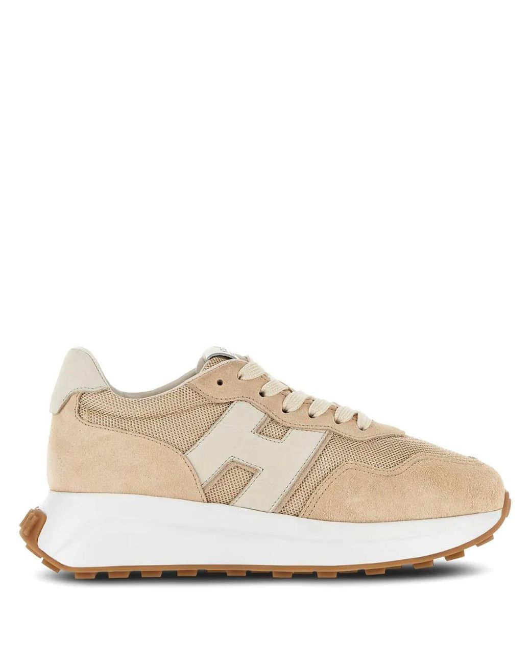 Hogan White H641 Panelled Lace-Up Sneakers