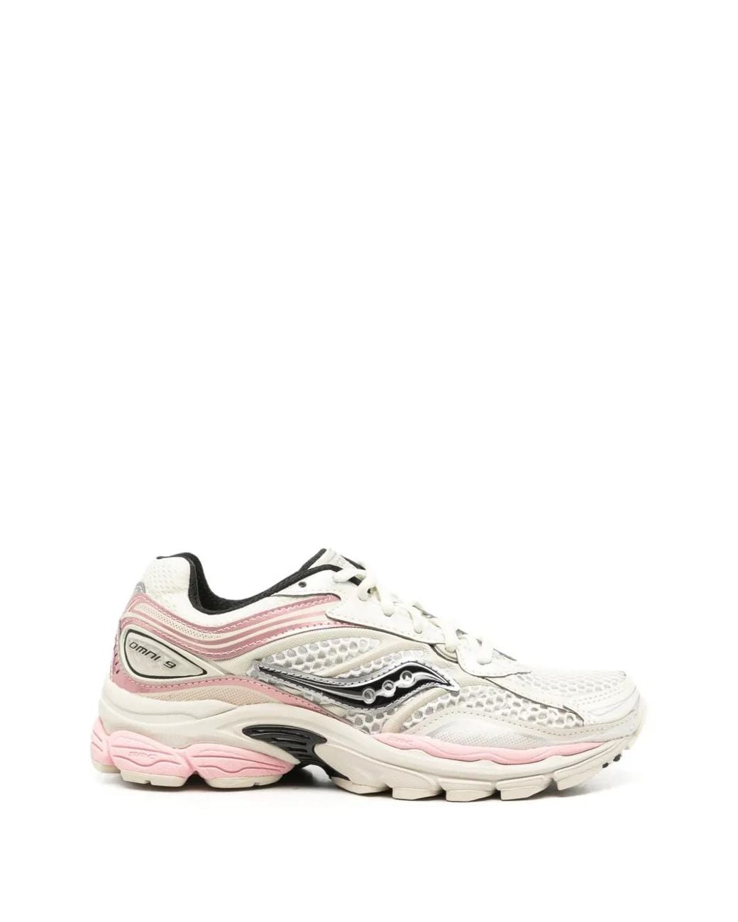 Saucony White Omni 9 Mesh Sneakers