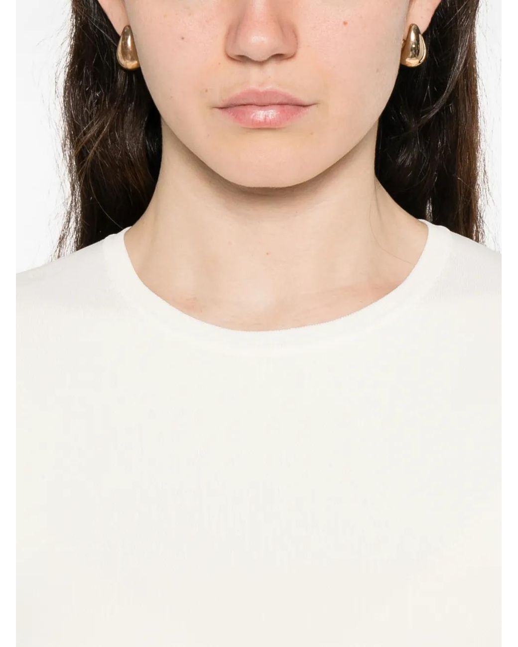 Max Mara White Quarter-Sleeve T-Shirt