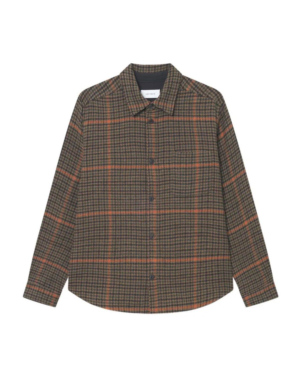 Les Deux Gray Houndstooth Check Shirt for men