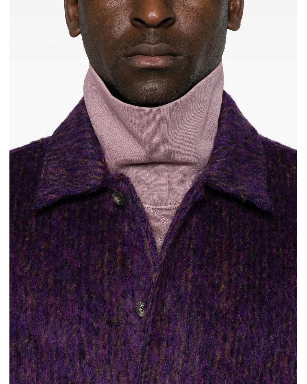 A Kind Of Guise Purple Cullu Buttoned Overshirt for men