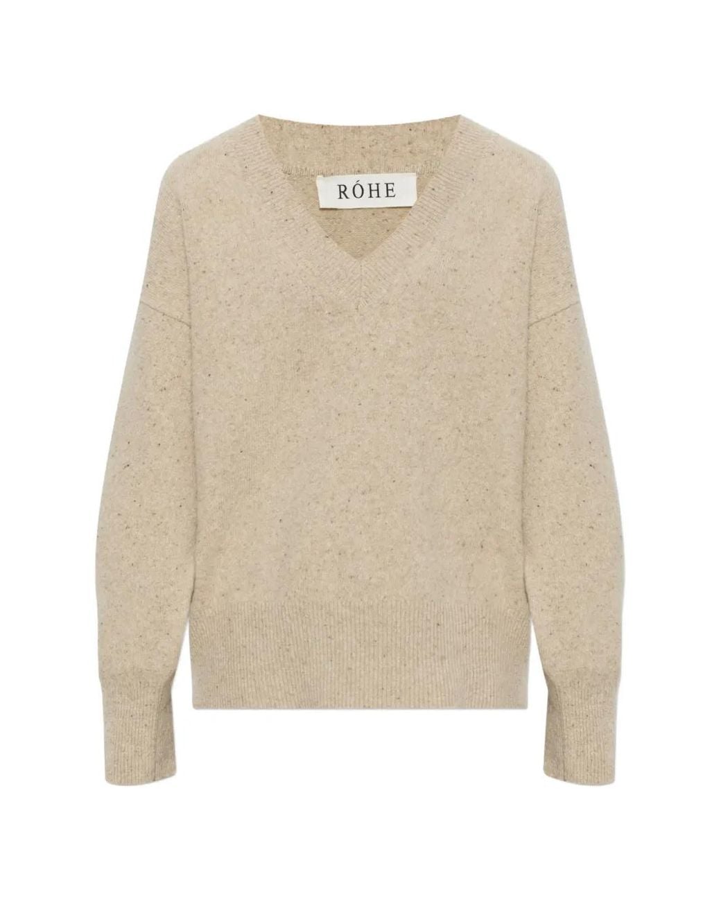 Rohe Natural V-Neck Long-Sleeve Sweater