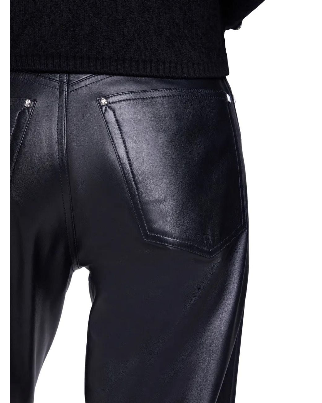 Rabanne Black Leather Trousers