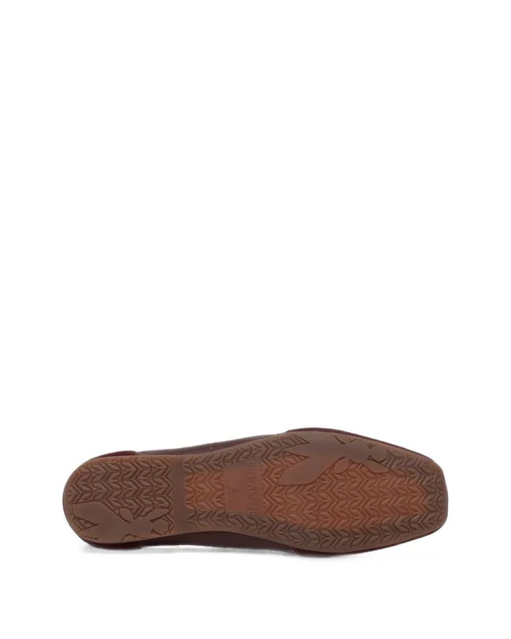 Patrizia Pepe Brown Leather Tie-Fastening Ballet Flats