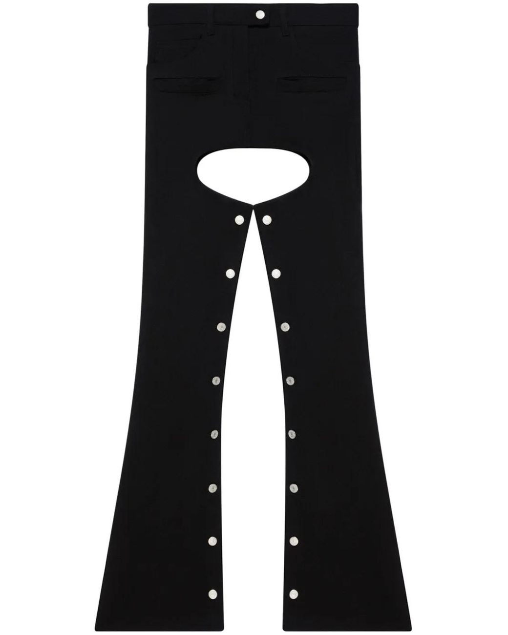 Courreges Black Cut-Out Flared Denim Trousers