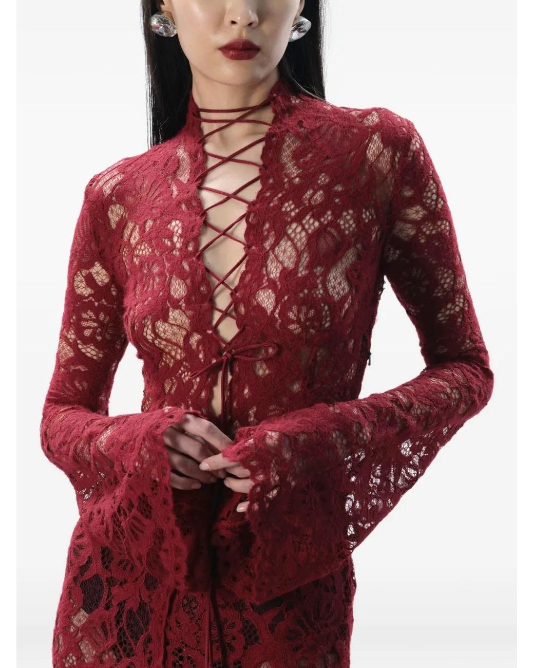 MANURI Sally Maxi Dress in Red | Lyst