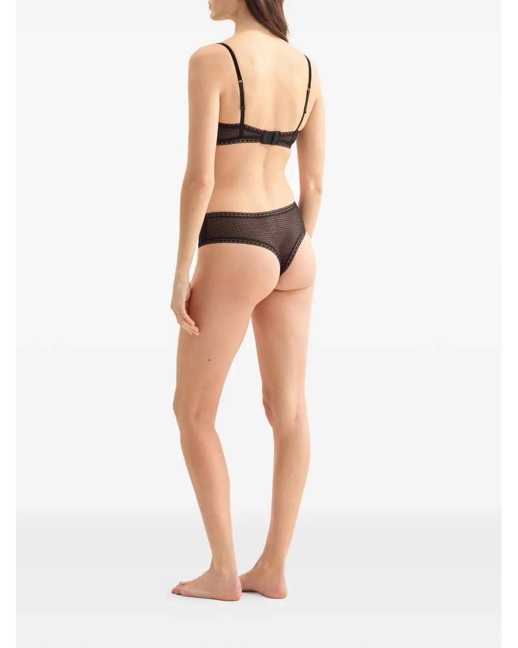String Envolée Bordé De Dentelle Eres en coloris Gray