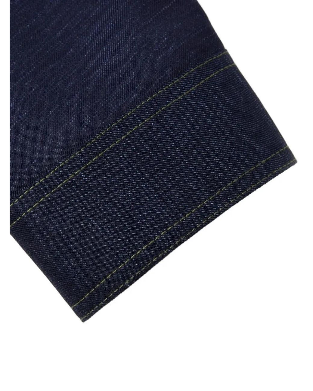 Shanghai Tang Blue Button-Up Denim Jacket for men