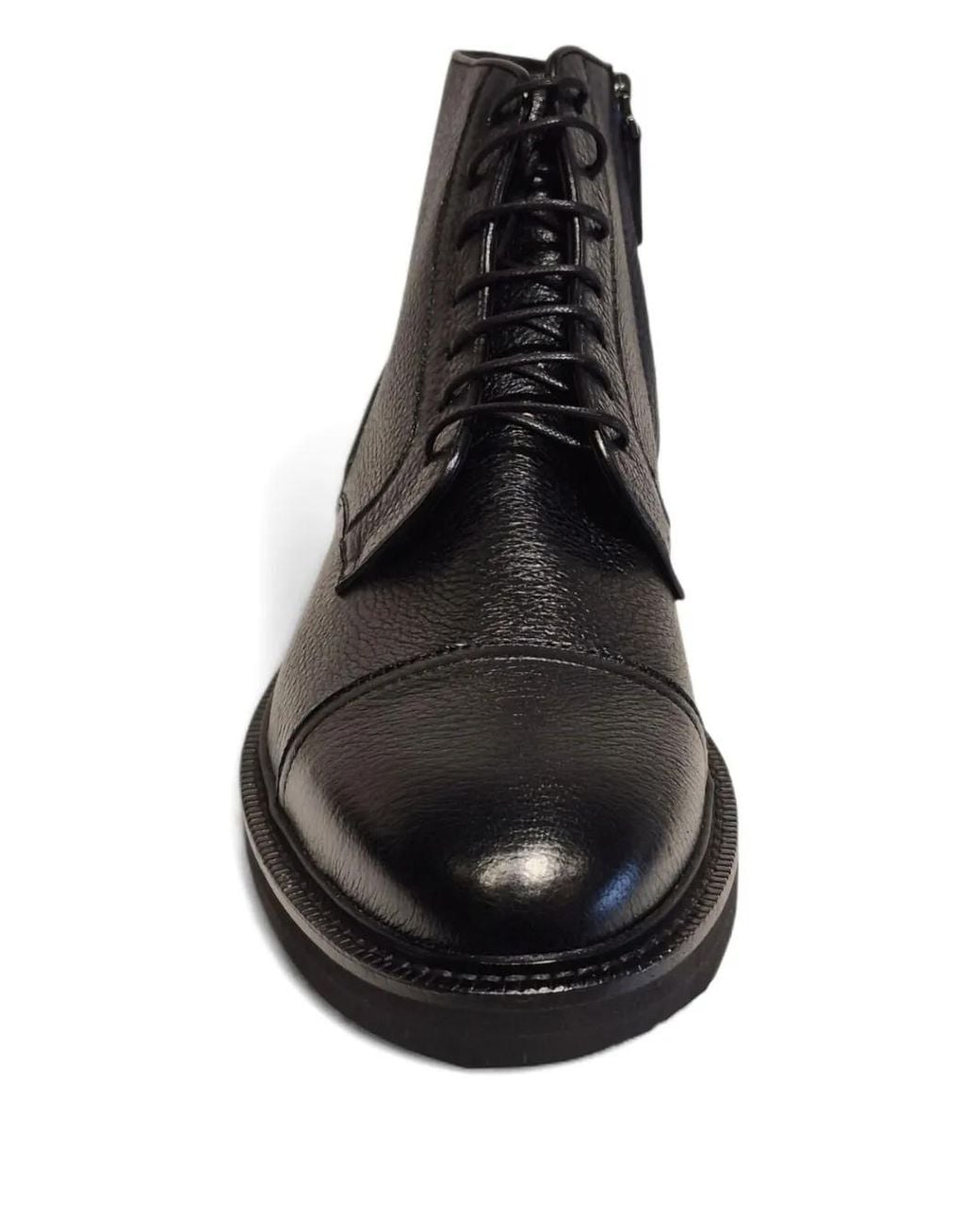 Henderson Black Lace-Up Leather Boots for men