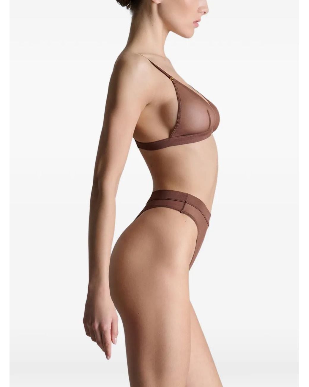 Maison Close Brown Corps À Corps Mesh Triangle Bra