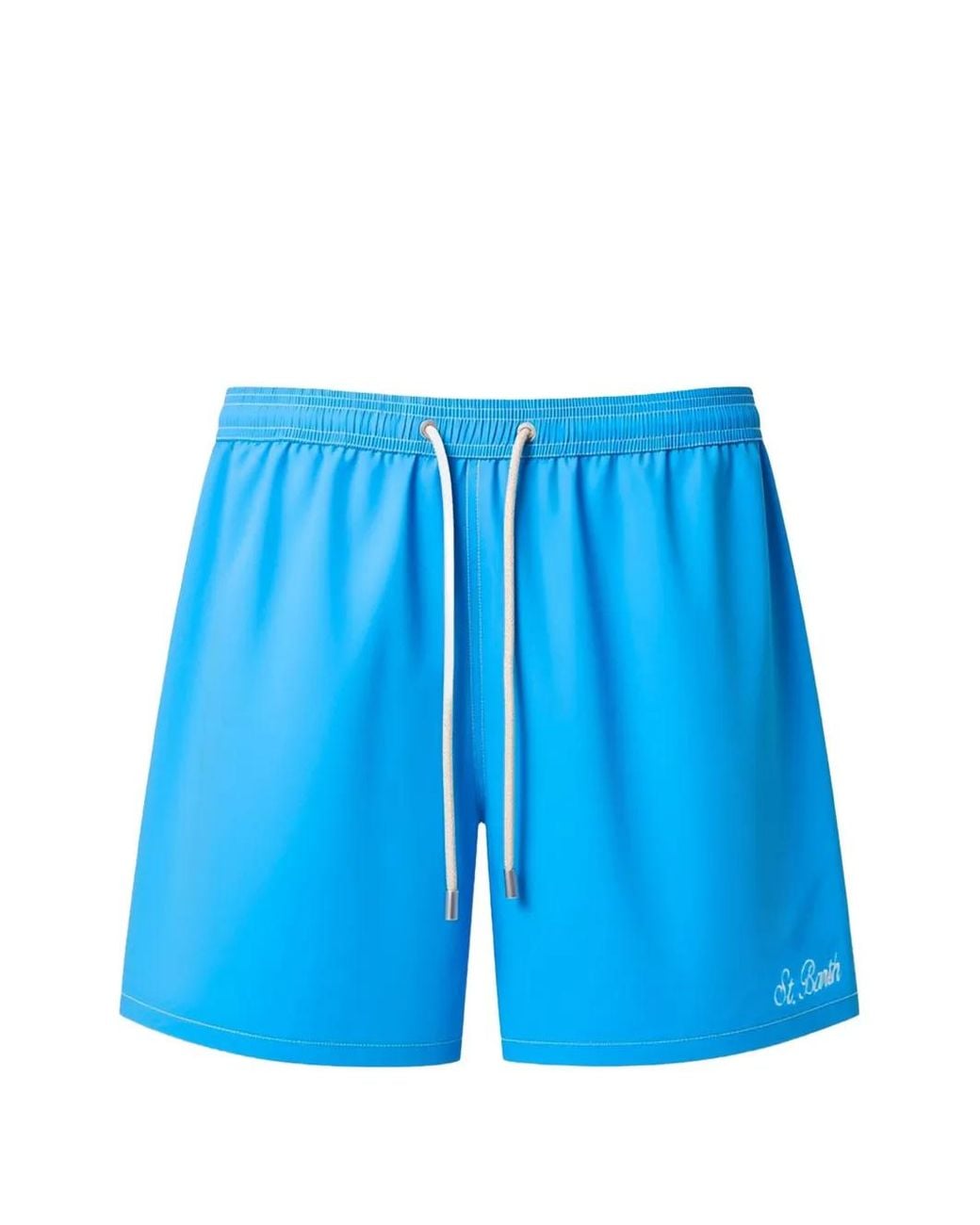 Mc2 Saint Barth Blue Short De Bain Patmos À Coutures Contrastantes Et Poche À Rabat for men