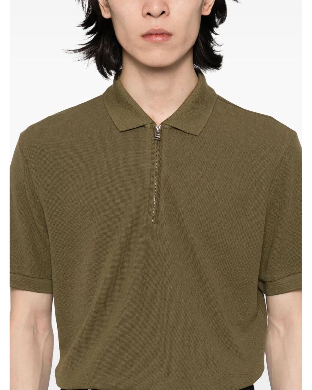 Boss Green Zip-Up Polo Shirt for men