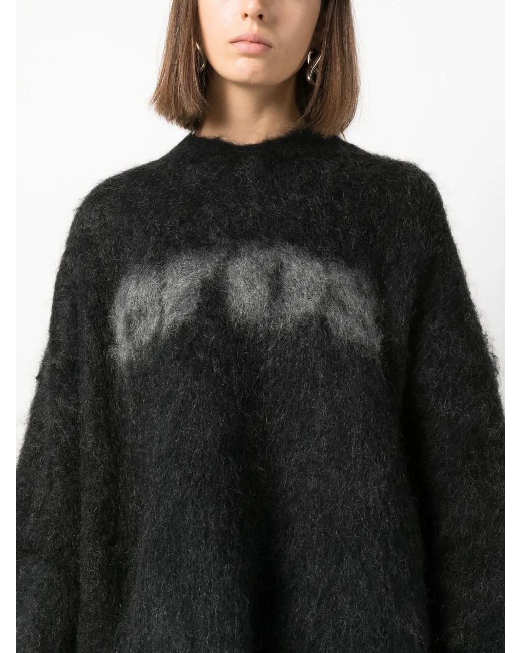 Martine Rose Black Jacquard Mohair-Blend Jumper