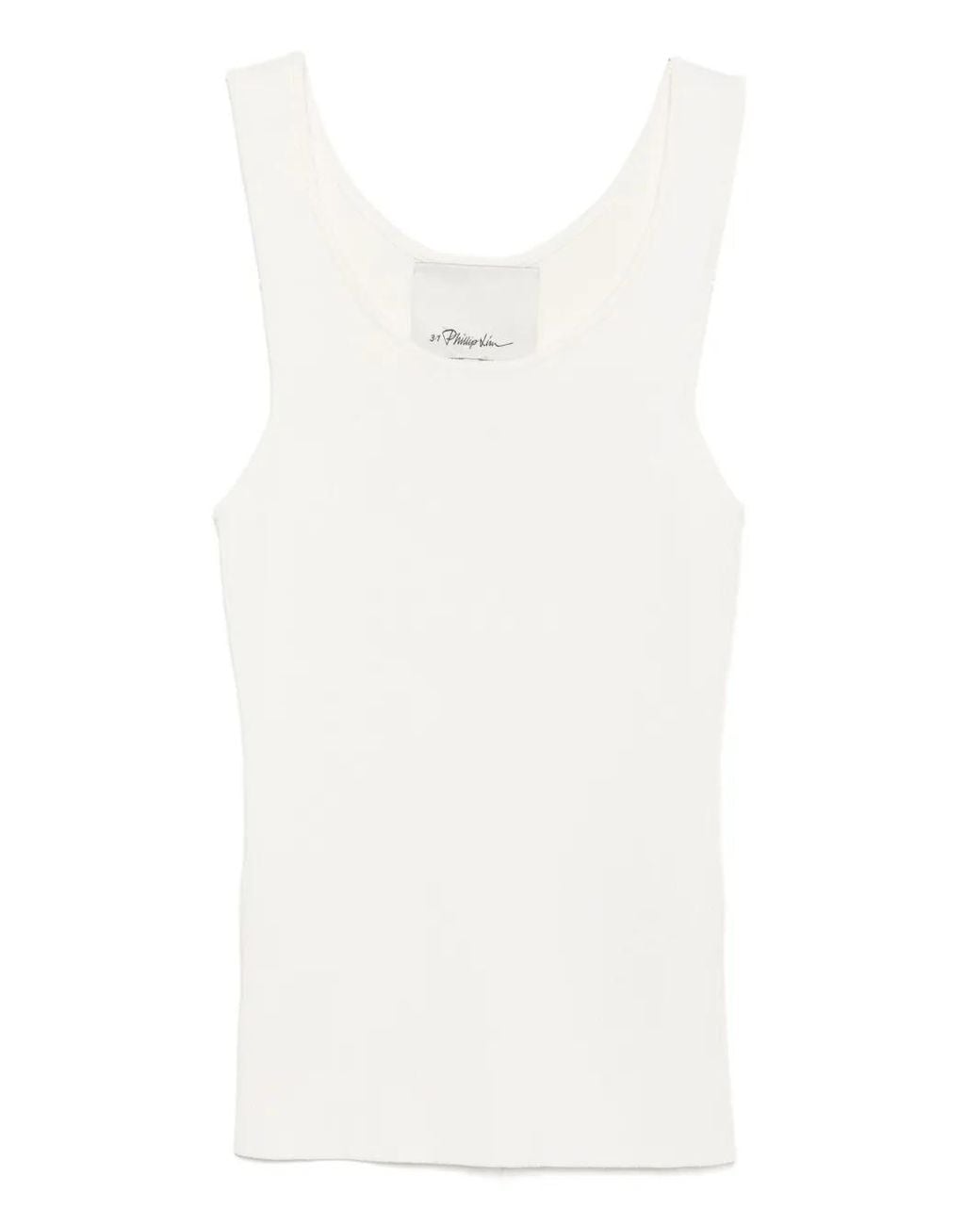 3.1 Phillip Lim White Compact Ribbed Tank Top
