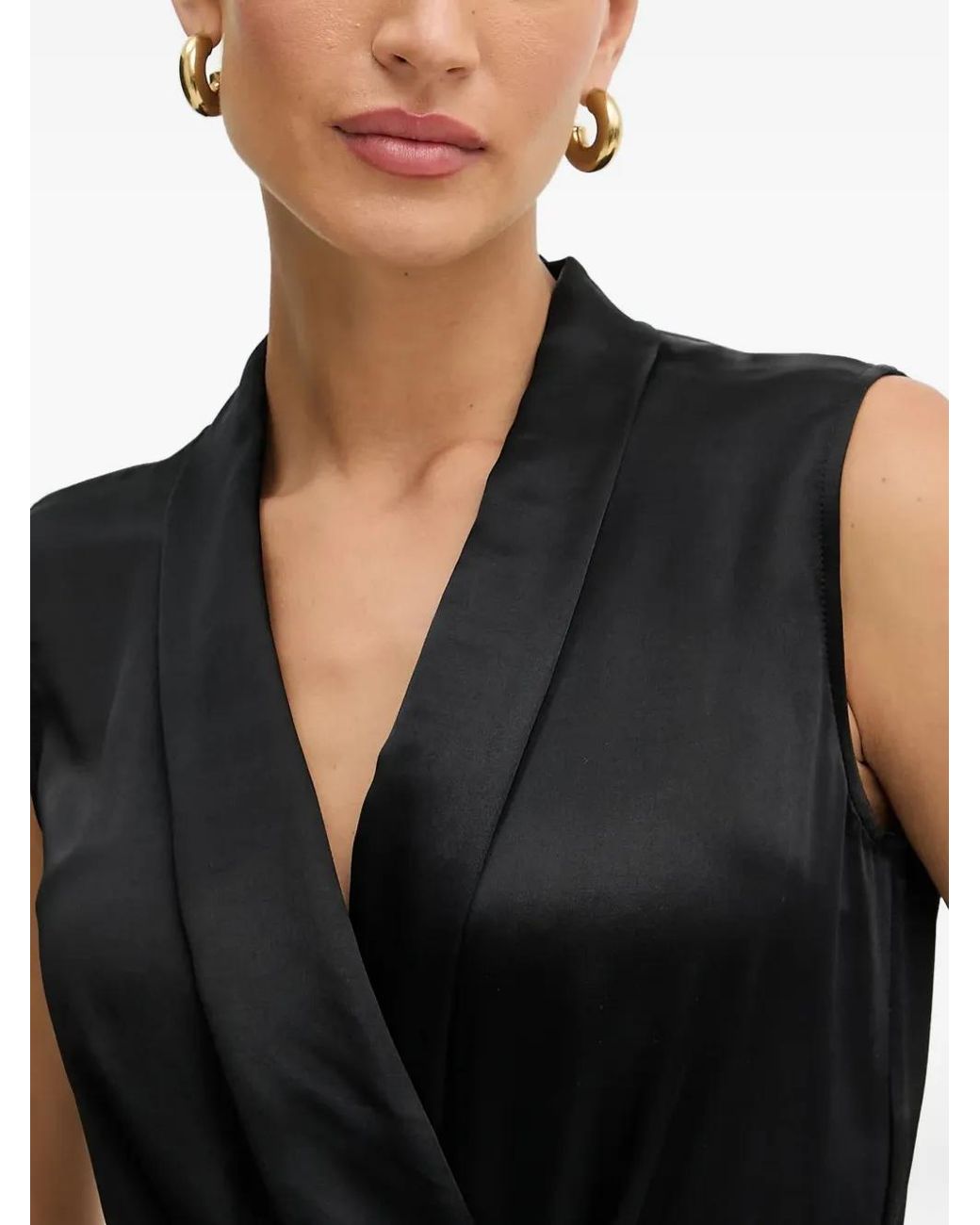 MARCIANO BY GUESS Black Belted Sleeveless Top