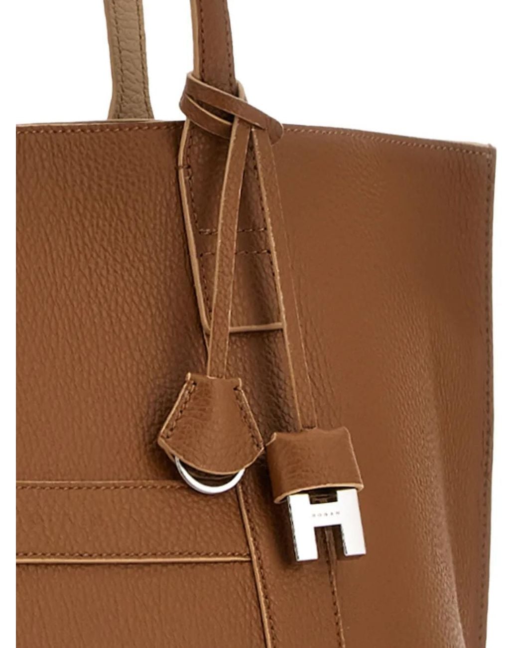 Hogan スクリプト ハンドバッグ Brown