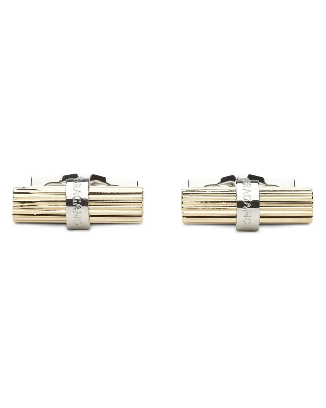 Ferragamo Metallic Branded Cufflinks for men