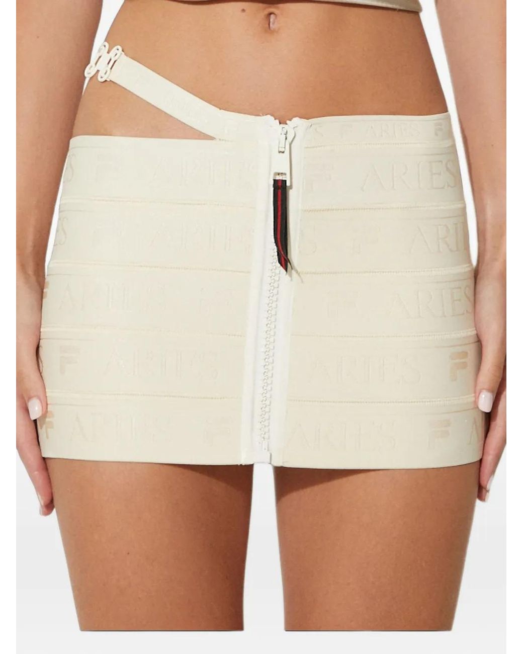 Fila Natural X Aries Side-Buckle Mini Skirt
