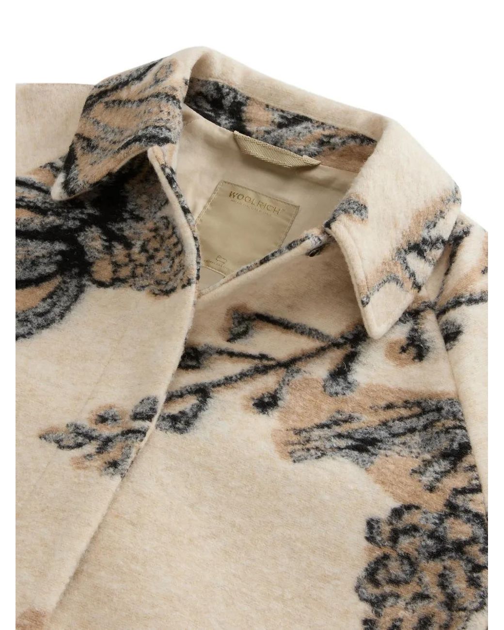 Woolrich Natural Floral-Jacquard Overshirt