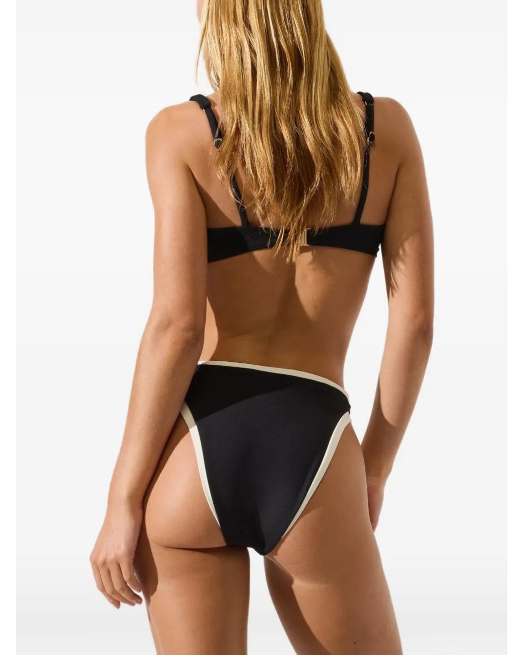 Karl Lagerfeld Black Signature Metal-Charm Bikini Bottoms