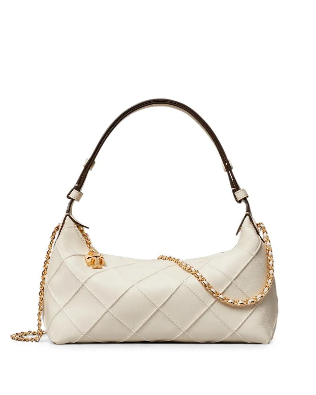 Pochette Fleming di Tory Burch in Natural