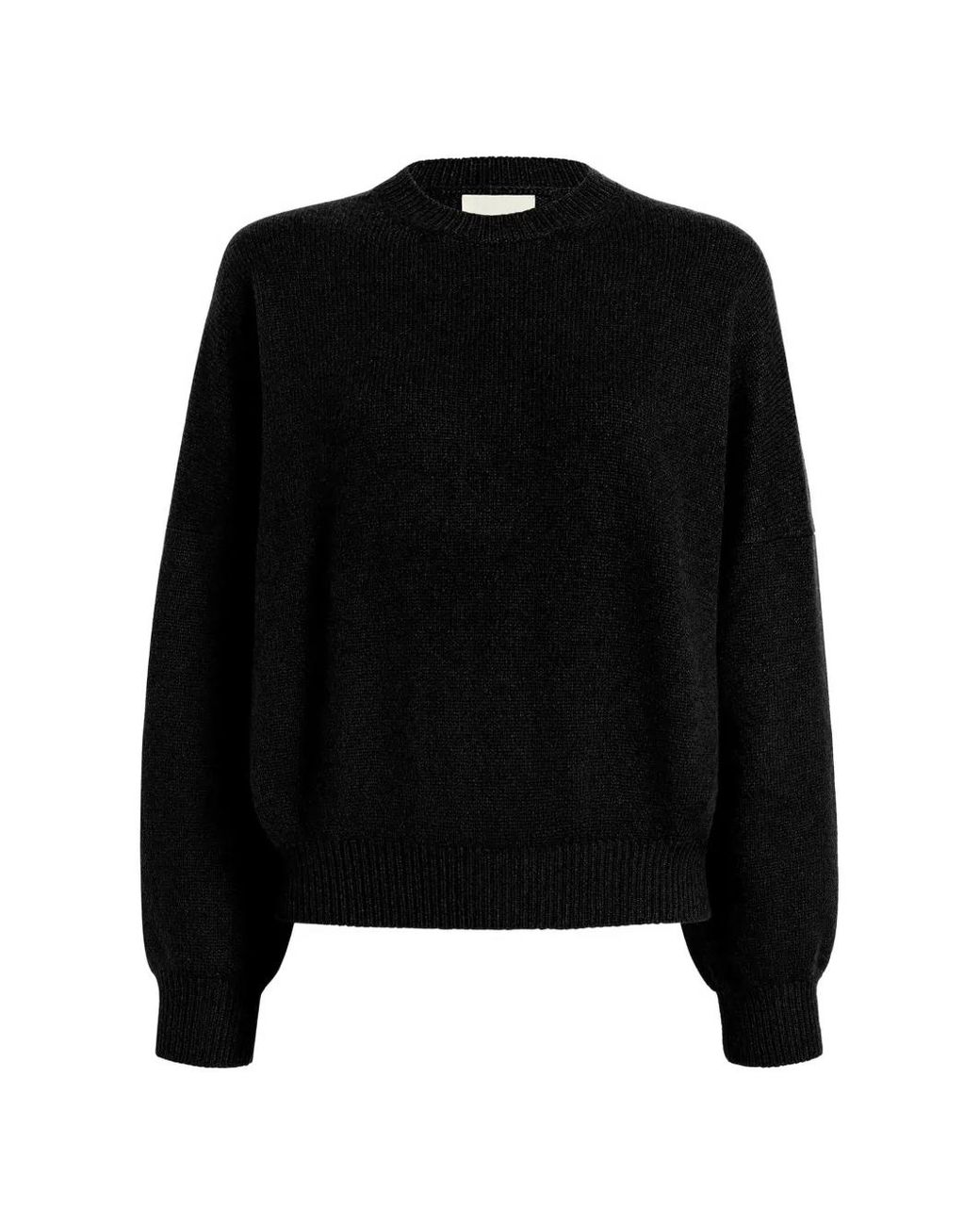 Khaite Black Margaux Densely Knit Cashmere Sweater With Ribbed Trims