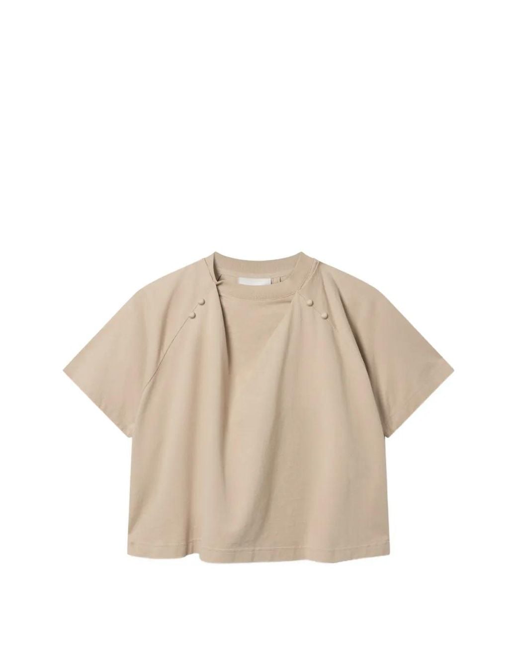 Axel Arigato Natural Hosta Draped Button-Detail Top