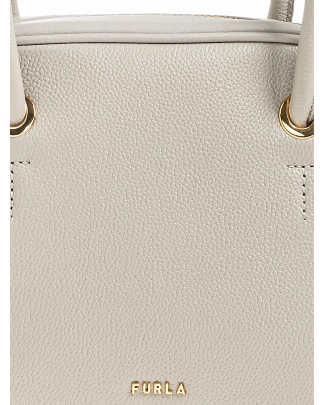 Furla White Poppy Grained-Leather Shoulder Bag