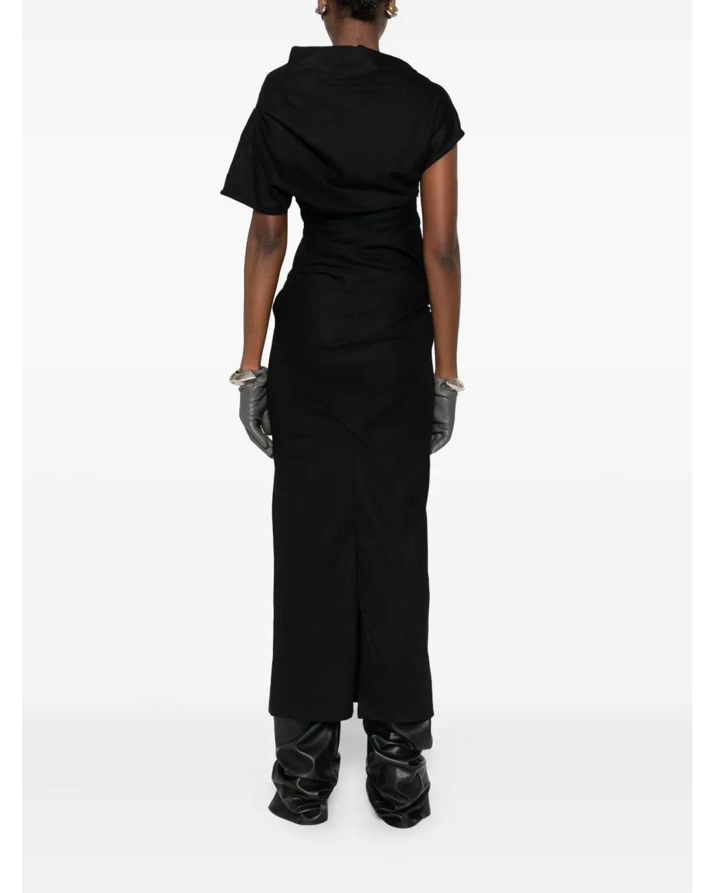 Entire studios Black Flop High-Neck Midi Dress