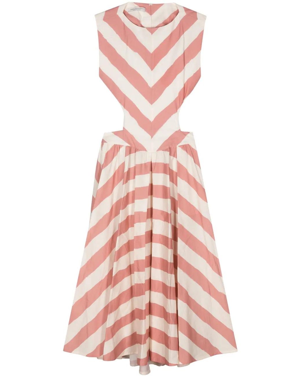 Philosophy Di Lorenzo Serafini Pink Striped Midi Dress