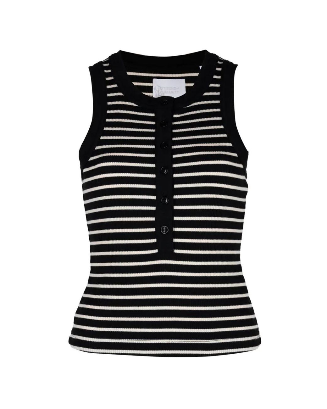 Citizens of Humanity Black Caralyn Striped Tank Top