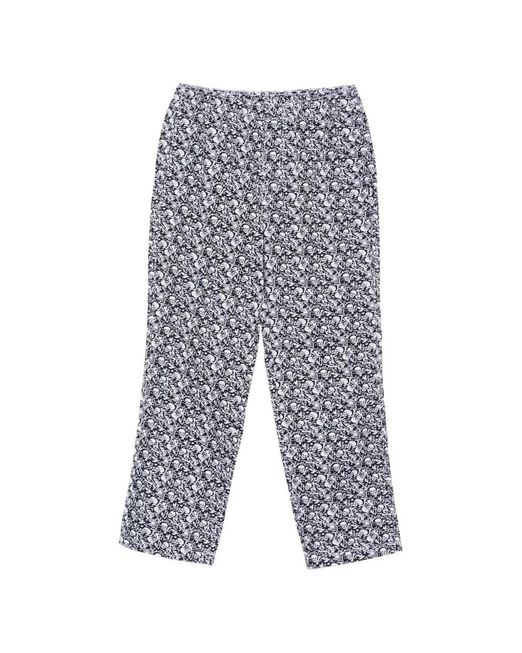 Stussy White Skull-Pattern Trousers