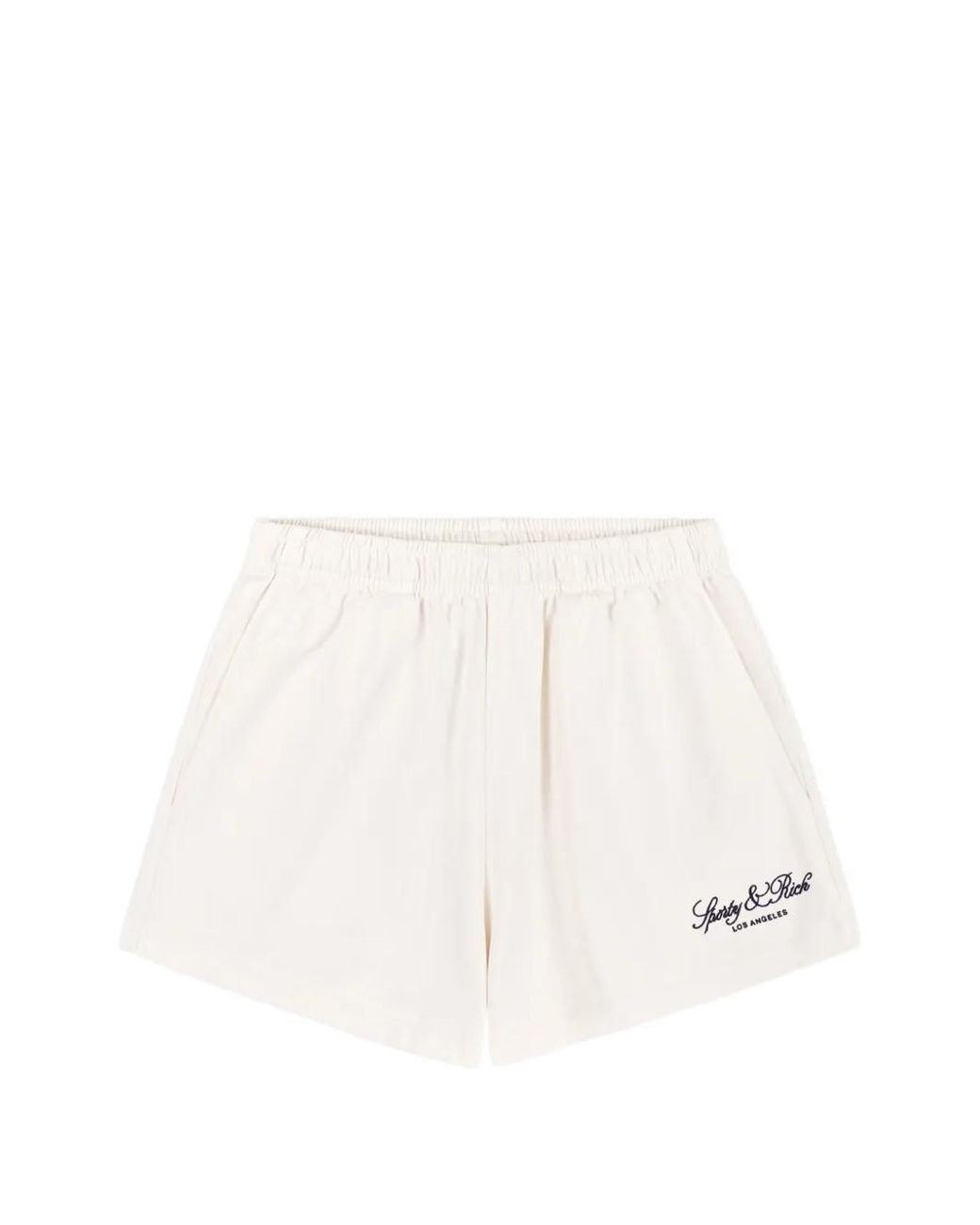 Sporty & Rich White Vendome La Embroidered Shorts for men