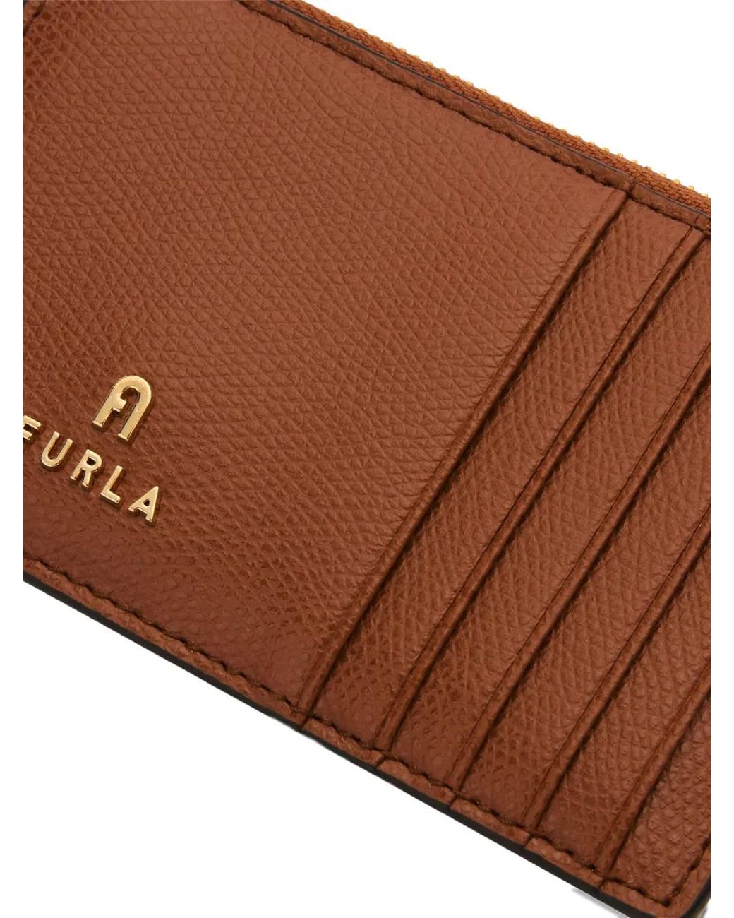 Furla Brown Camelia M Zipped Card Case