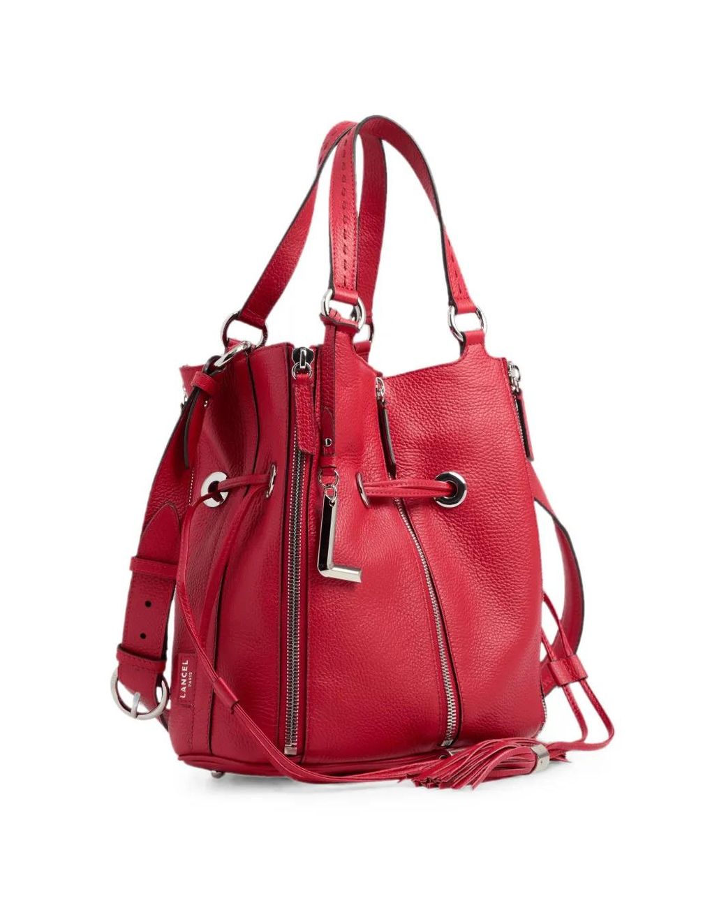Lancel Red Medium Premier Flirt Bucket Bag
