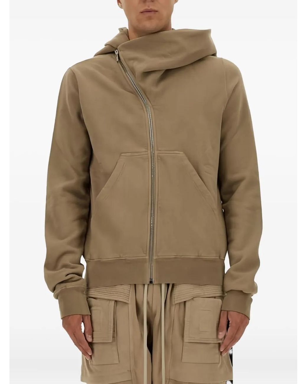 Rick Owens Concordians Mountain Asymmetrical-Zipper Hoodie in