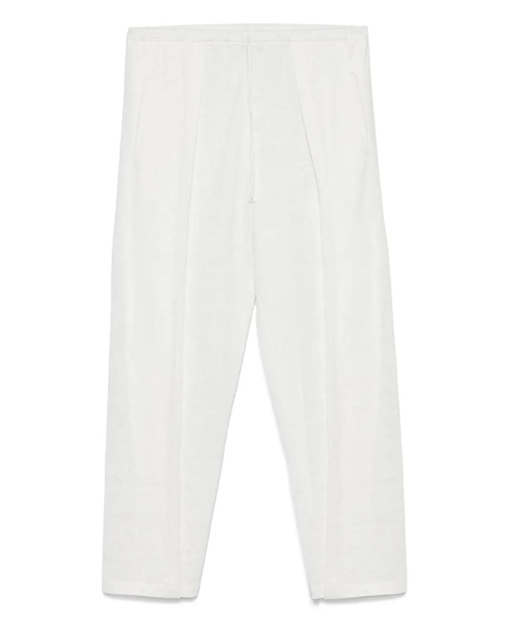 Giorgio Armani White Straight-Leg Trousers